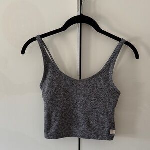 Vuori cropped tank heather grey XS